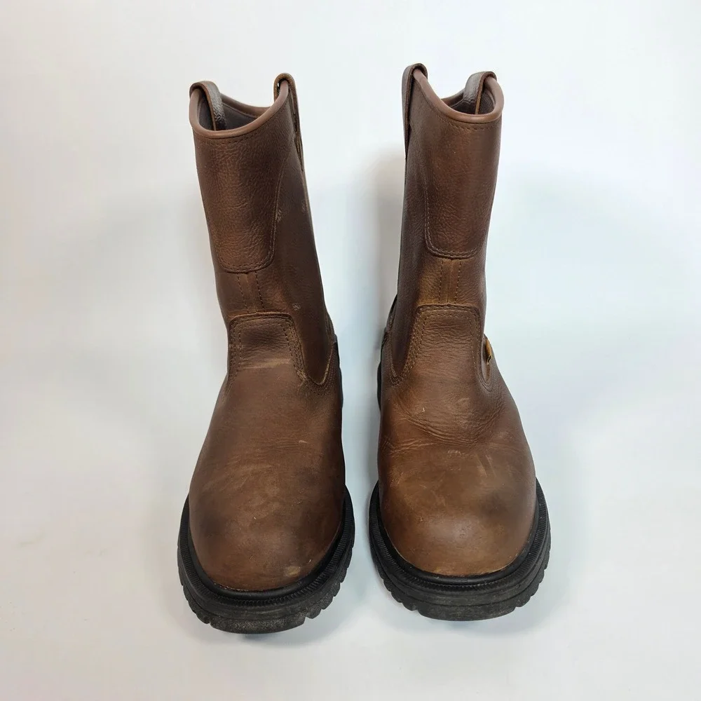 Herman Survivors Bison Mens 9 Brown Waterproof Steel Toe Pull On Work Boots
